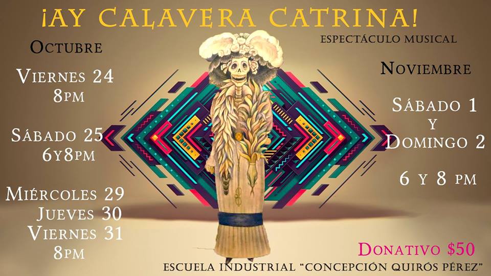 Llegan las catrinas a la Escuela Industrial Concepción Quirós Pérez