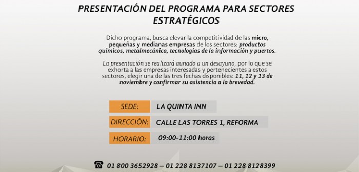 Invita Sedecop a empresarios de la zona norte a participar en el Programa para Sectores Estratégicos