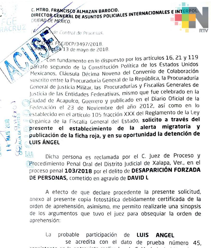 Solicita FGE Alerta Migratoria y Ficha Roja contra ex Fiscal Luis Ángel ‘N’