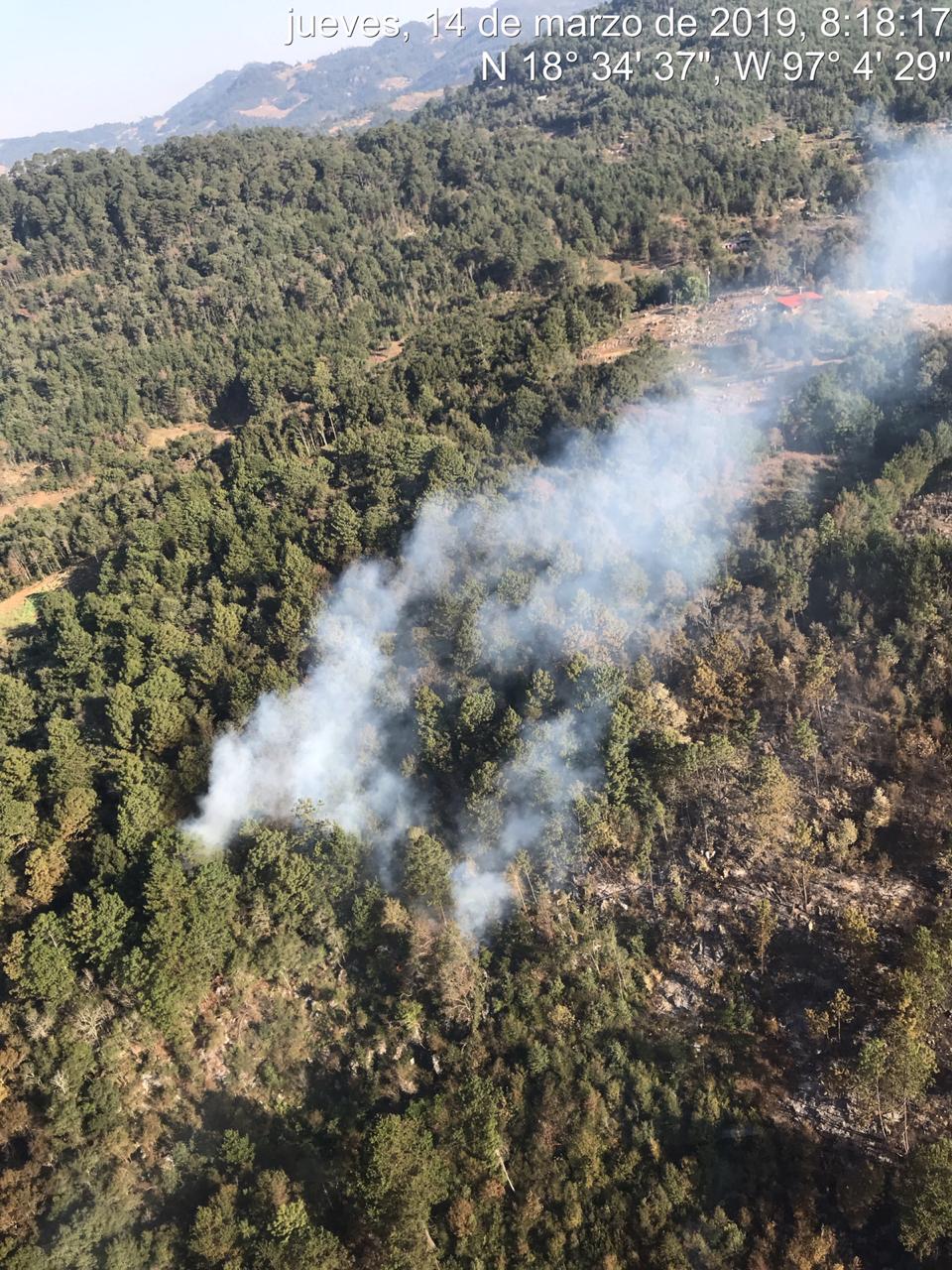 El incendio forestal en Astacinga controlado al 50 por ciento