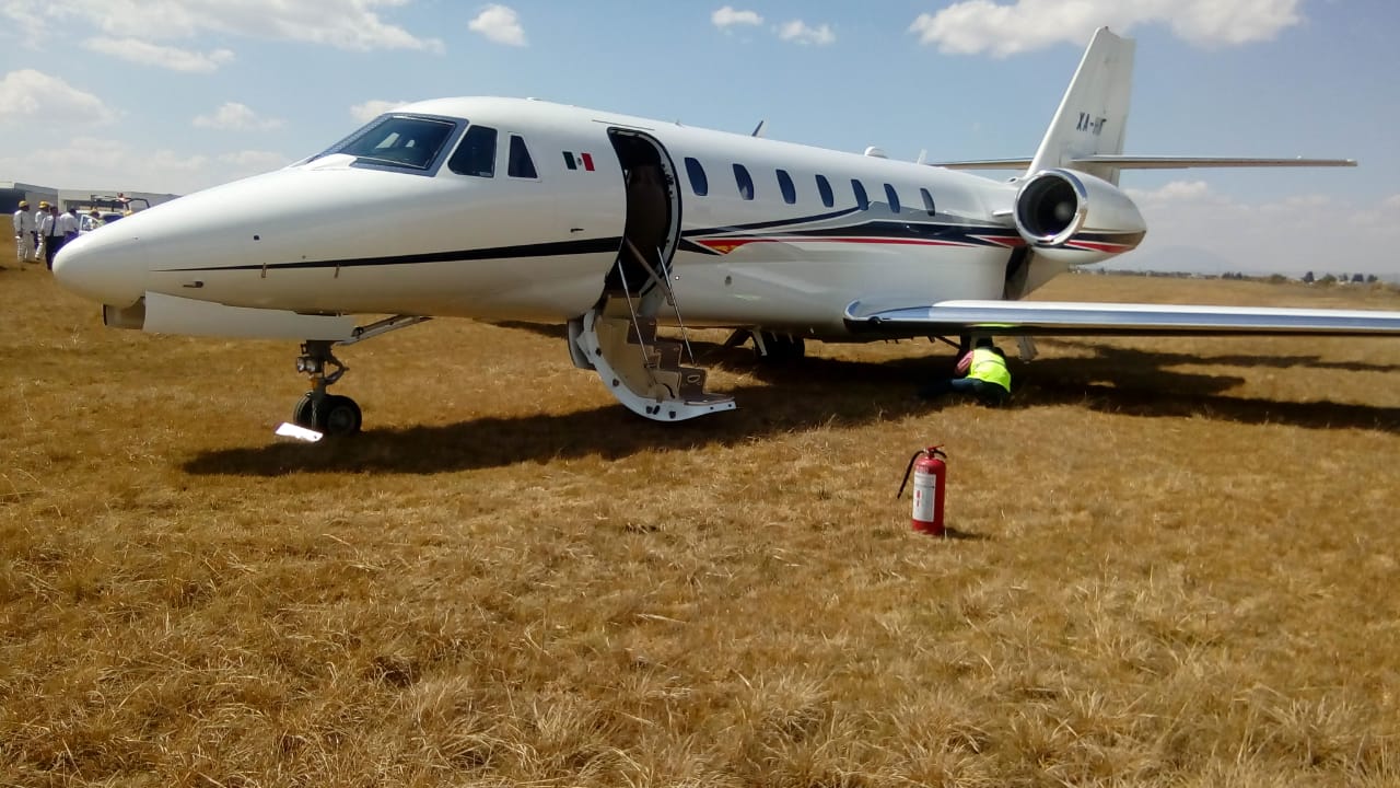 Se despista aeronave privada en el Aeropuerto Internacional de Toluca