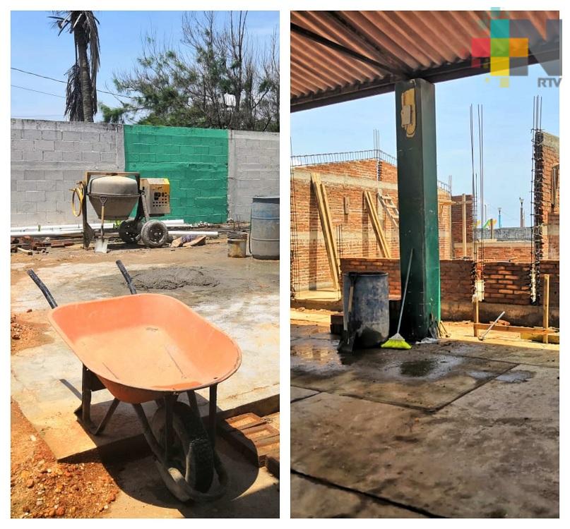 Reanudan trabajos de reconstrucción en el jardín de niños de Coatzacoalcos