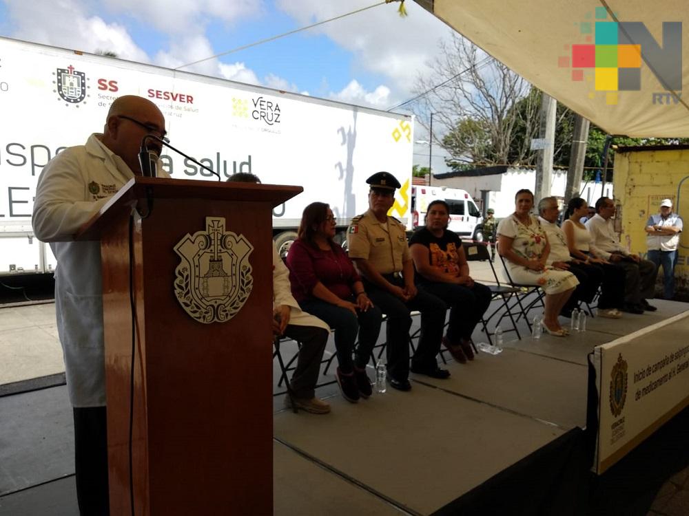 Secretario de Salud realiza entrega de medicamentos para el Hospital Regional de Minatitlán