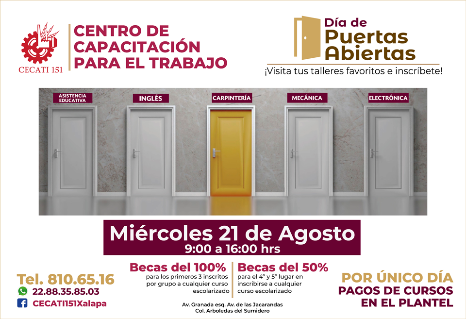 Cecati Xalapa invita a jóvenes al Día de Puertas Abiertas