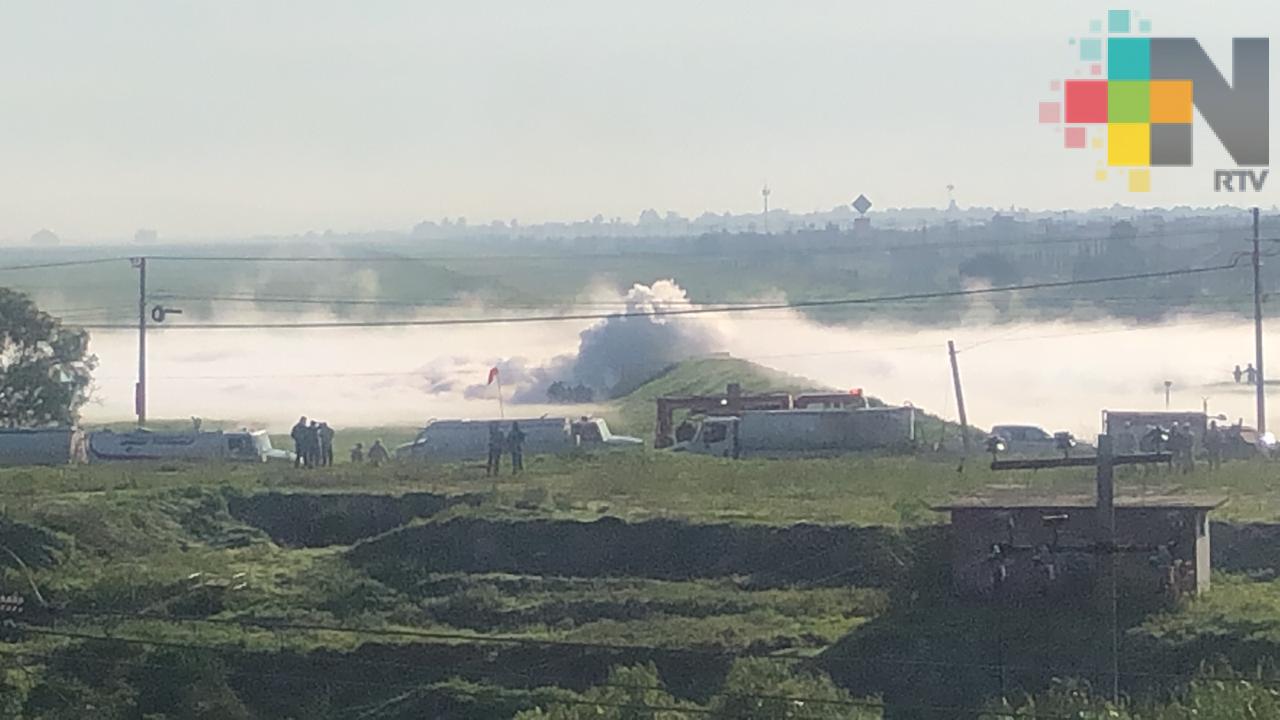 Reportan fuga en ducto de gas LP en municipio de Nextlalpan