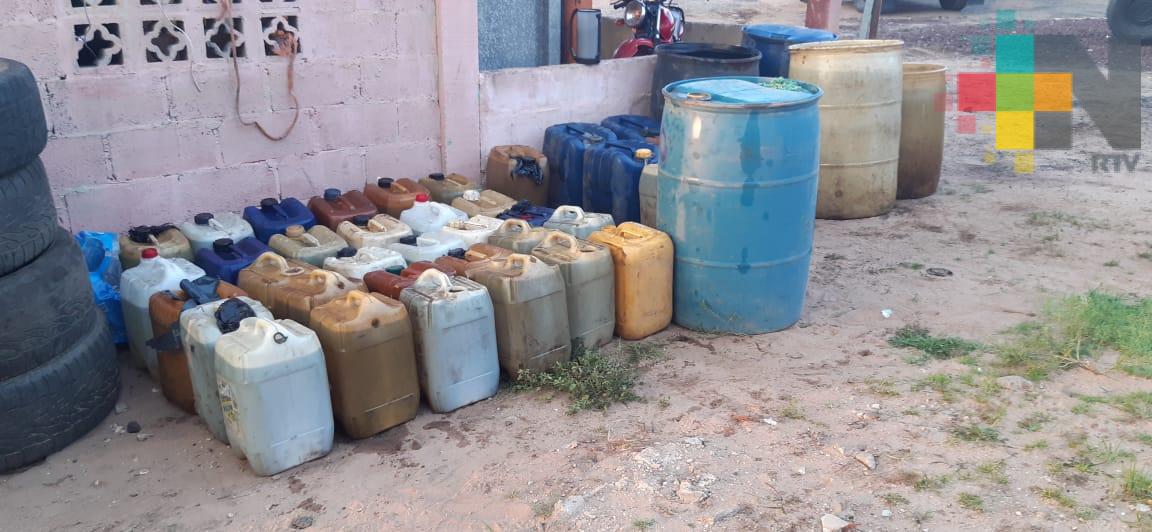 Aseguran SSP y SEDENA mil 640 litros de hidrocarburo, en Juan Rodríguez Clara