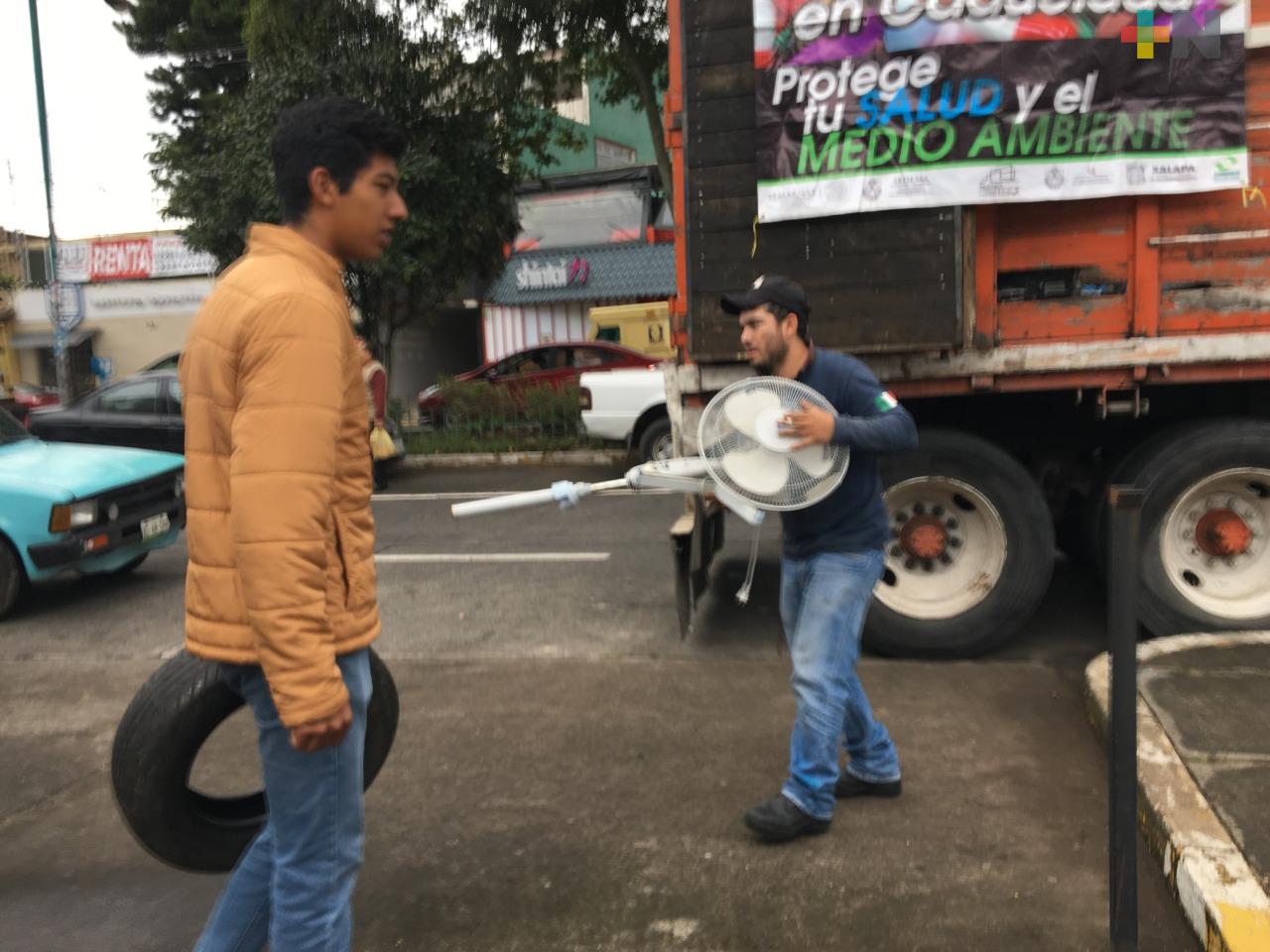 Durante 120 jornadas de descacharrización, se han acopiado más de cuatro mil llantas en Xalapa
