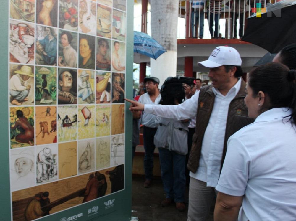 Este sábado llegó a Mozomboa la galería móvil “Diego Rivera. Artista Universal»