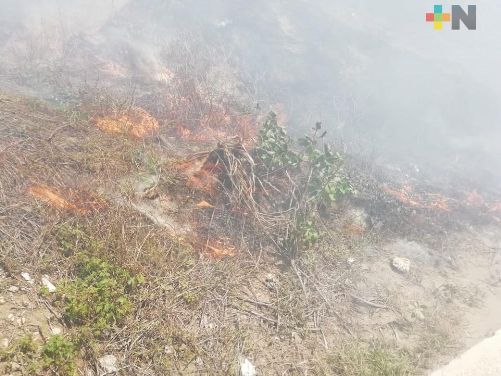 Surada y altas temperaturas provocan incendios de pastizales en Coatzacoalcos