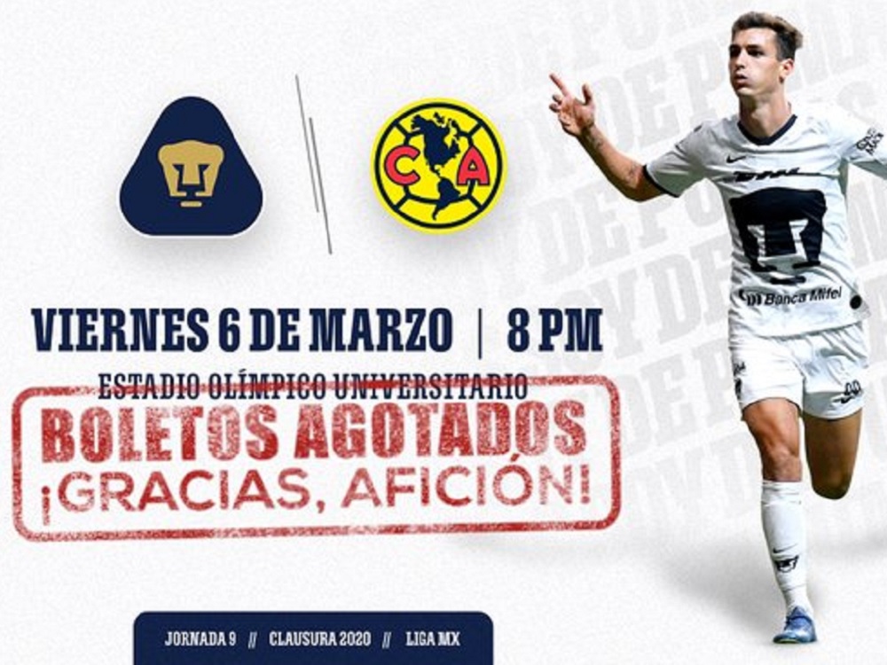 Pumas anuncia boletaje agotado para recibir al América
