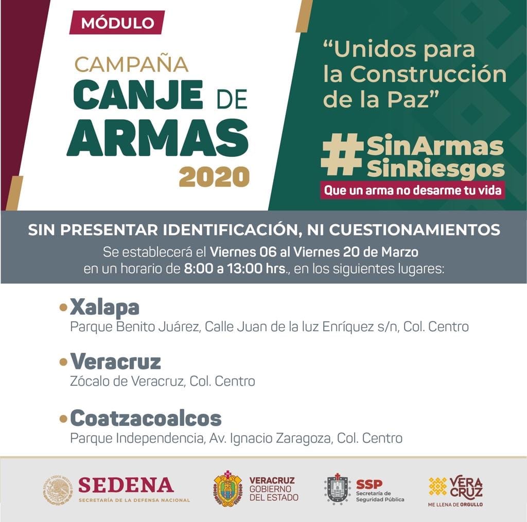 SSP emite los lineamientos para el programa Sin armas, sin riesgo