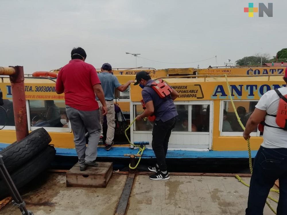 Persona sin cubrebocas no podrá acceder a transbordador ni lanchas en Coatzacoalcos