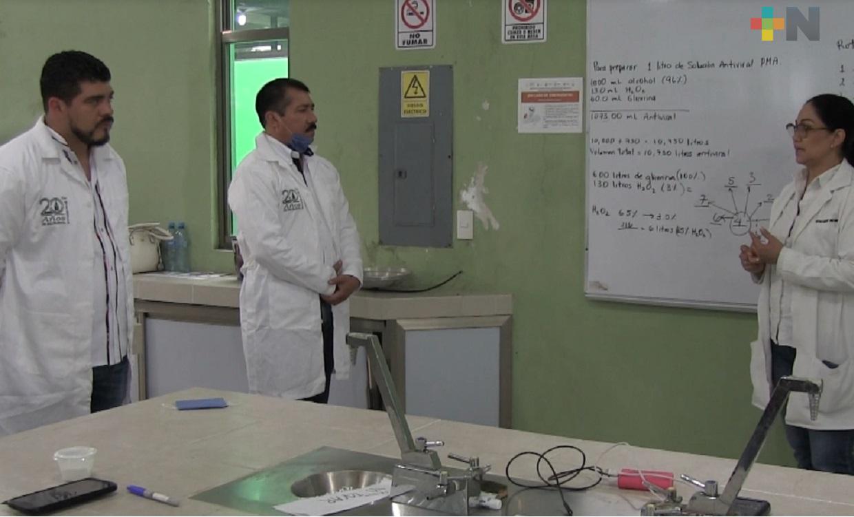 Tecnológico de Misantla prepara gel para prevenir Covid-19; supervisa Zenyazen Escobar