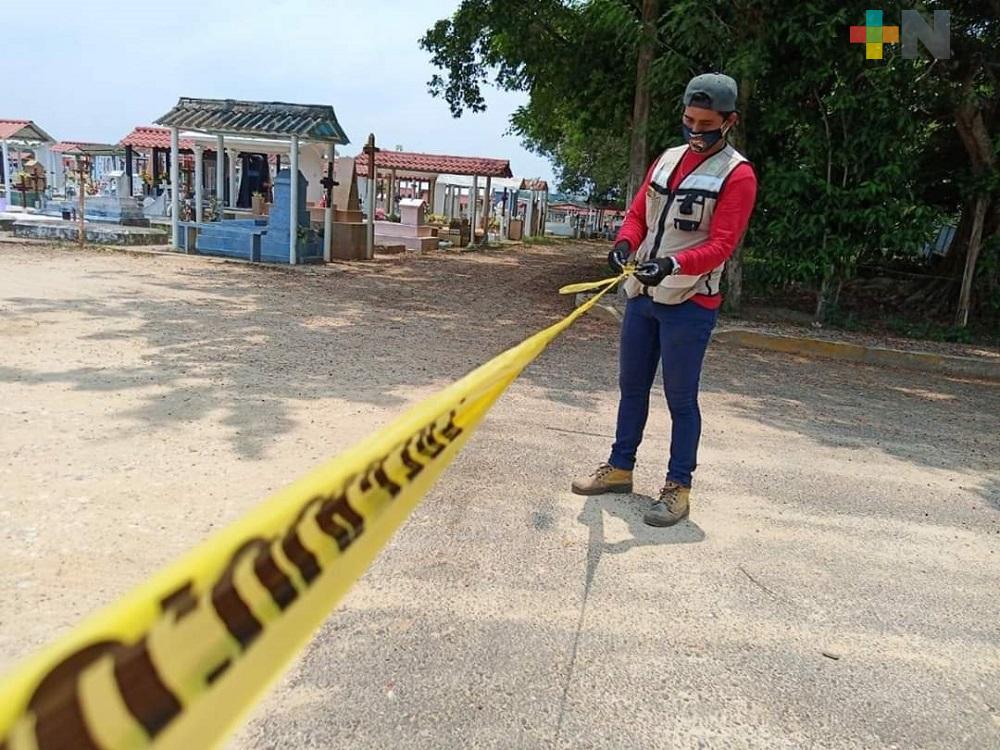 Permanecerá cerrado acceso a panteones del municipio de Agua Dulce