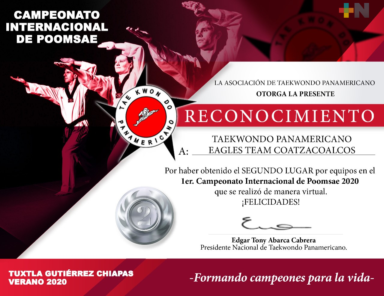 Eagles Team Catzacoalcos, subcampeón de Campeonato Internacional de Poomsae