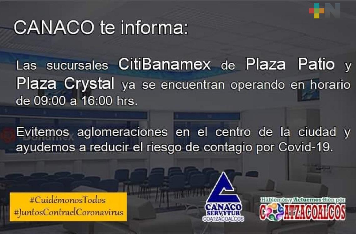 En Coatzacoalcos, Banamex abre dos sucursales más para reducir aglomeraciones de cuentahabientes