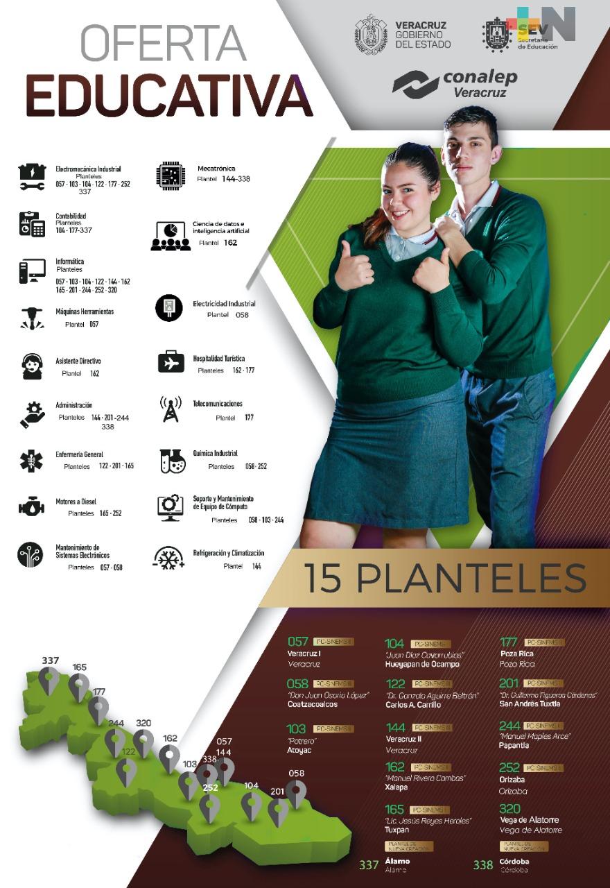 Hay 4 mil espacios en CONALEP para el ciclo escolar 2020-2021: SEV