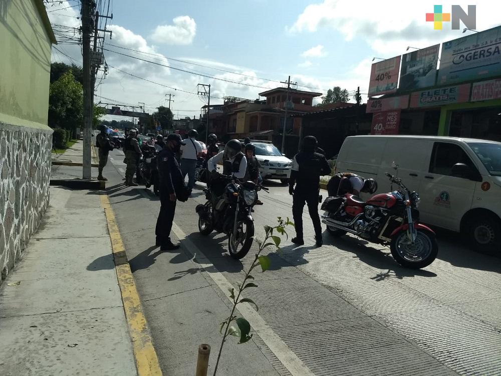 Instalan filtros sanitarios en la entrada de Coatepec