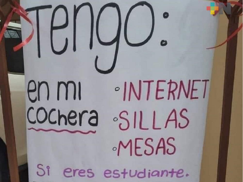 En Nanchital, señora apoyará a estudiantes con internet gratis para iniciar ciclo escolar