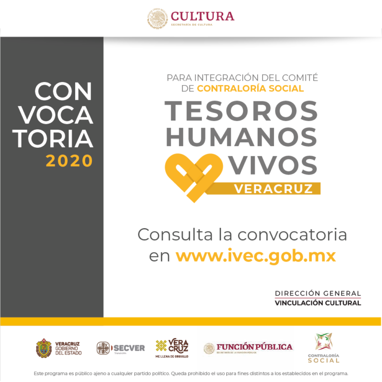 Convoca IVEC a integrar el Comité de Contraloría Social para el proyecto Tesoros Humanos Vivos