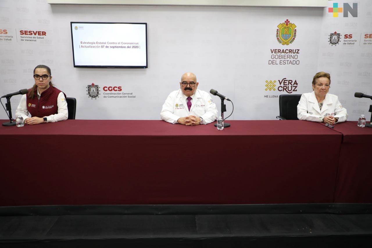 Reporta Salud 188 nuevos casos de COVID-19 en Veracruz