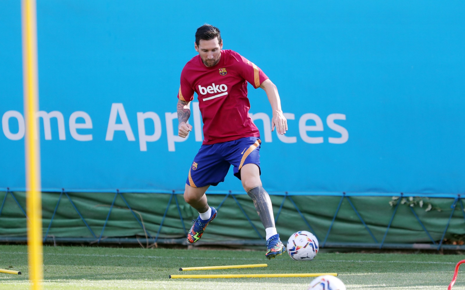 Messi ya entrenó con el Barcelona