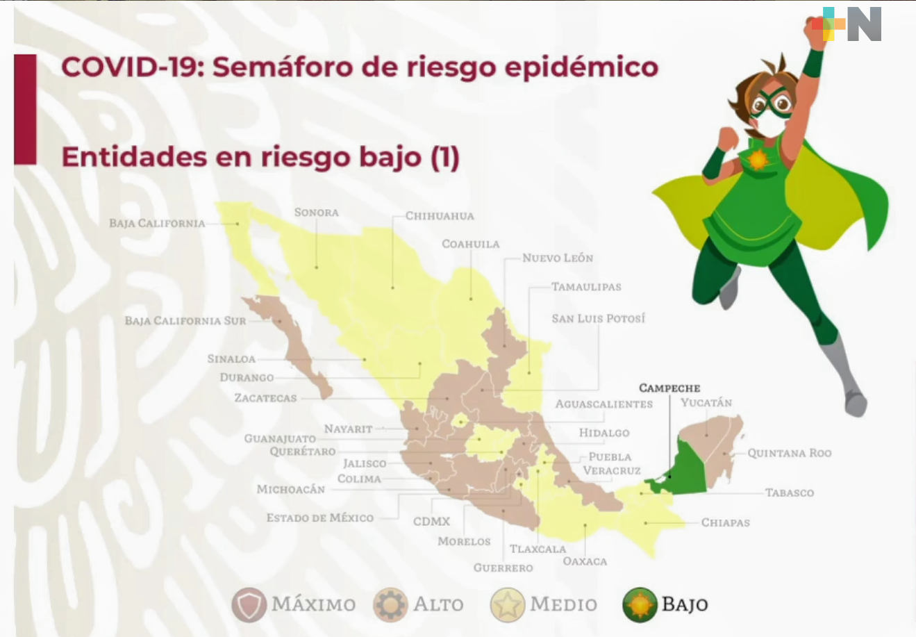 Campeche, primer estado en semáforo verde
