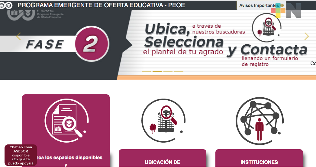 “Ubica, Selecciona y Contacta”, segunda fase del Programa Emergente de Oferta Educativa 2020