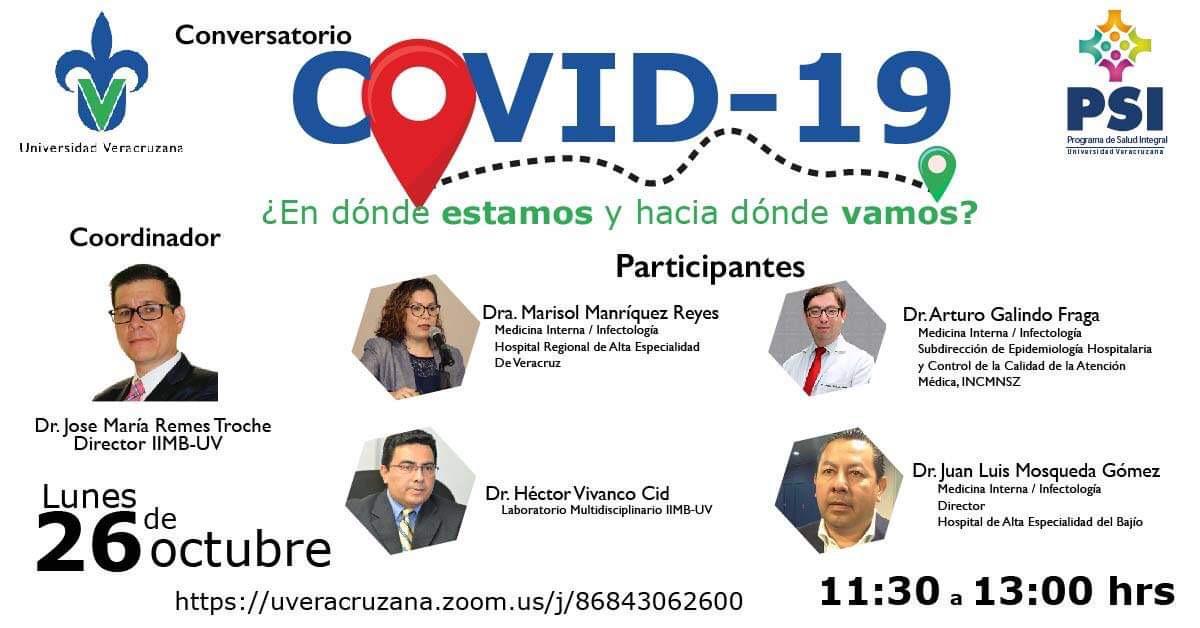 Próximo lunes se llevará cabo conversatorio virtual COVID-19 ¿En dónde estamos y hacia dónde vamos?