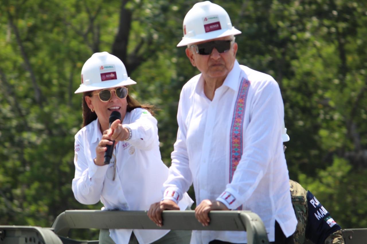 Informa Rocío Nahle al presidente López Obrador: refinería de Dos Bocas avanza