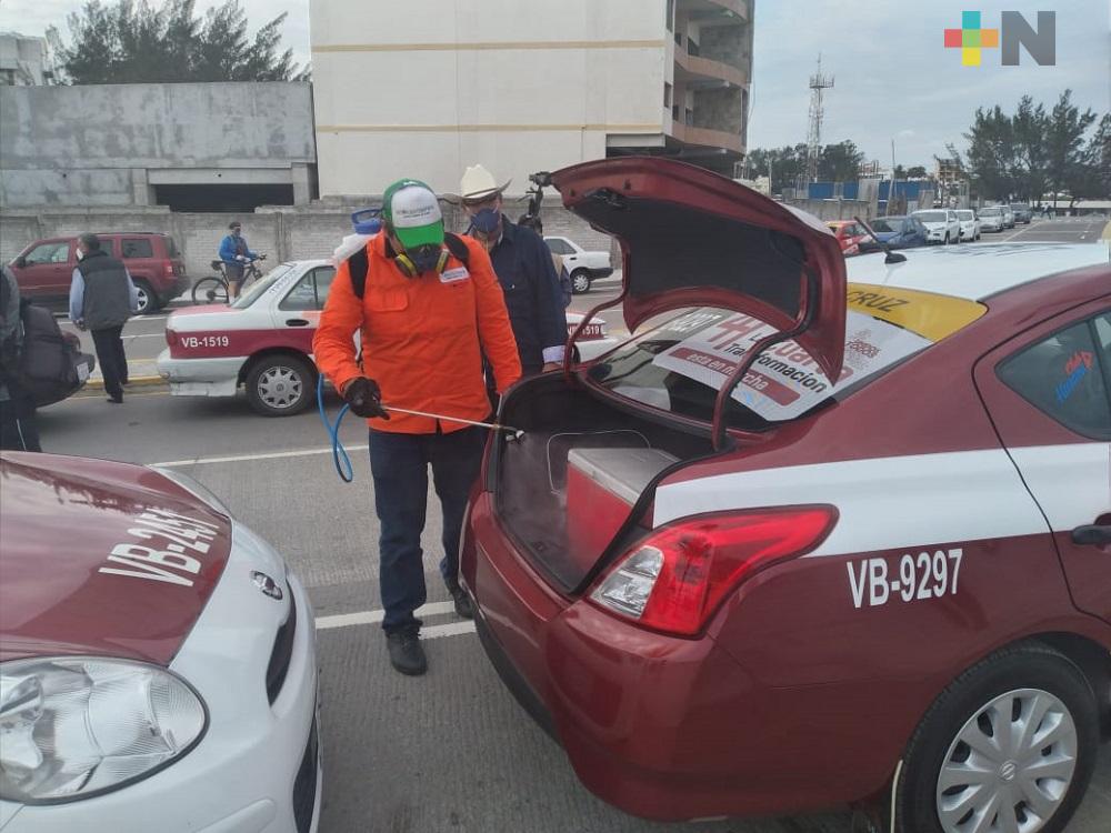 Realizan jornada de sanitización masiva en transporte público de Veracruz-Boca del Río