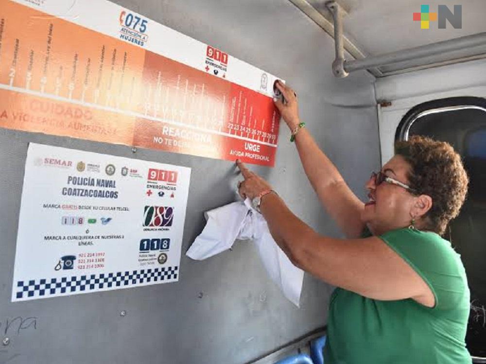 Continuarán instalando violentómetros en transporte público de Coatzacoalcos