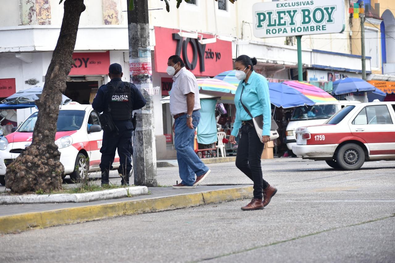 Se redujo la movilidad en el primer cuadro de la ciudad de Coatzacoalcos