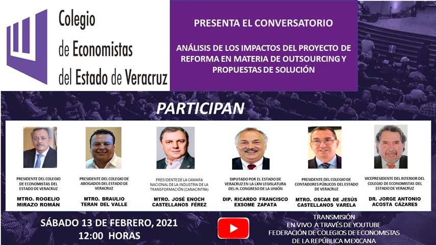 Colegio de Economistas organiza el conversatorio sobre reforma en materia de outsourcing