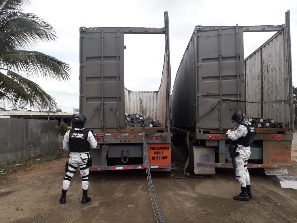 Detuvo la Guardia Nacional a ladrones de tractocamiones en el sur de Veracruz