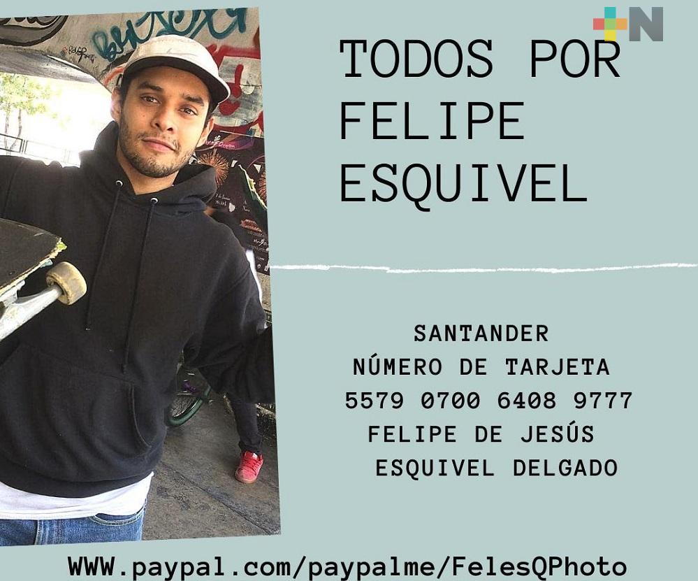 Con campaña #Todosxfelipeesquivel, familiares y amigos solicitan apoyo para cubrir gastos médicos