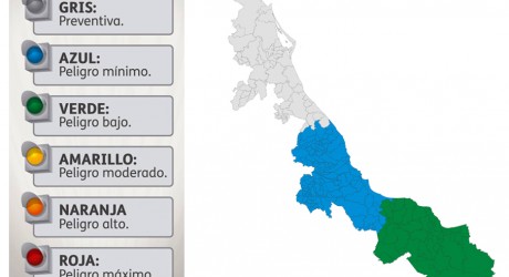 Activa alertas Azul y Verde para centro y sur de Veracruz por depresión tropical: SPC