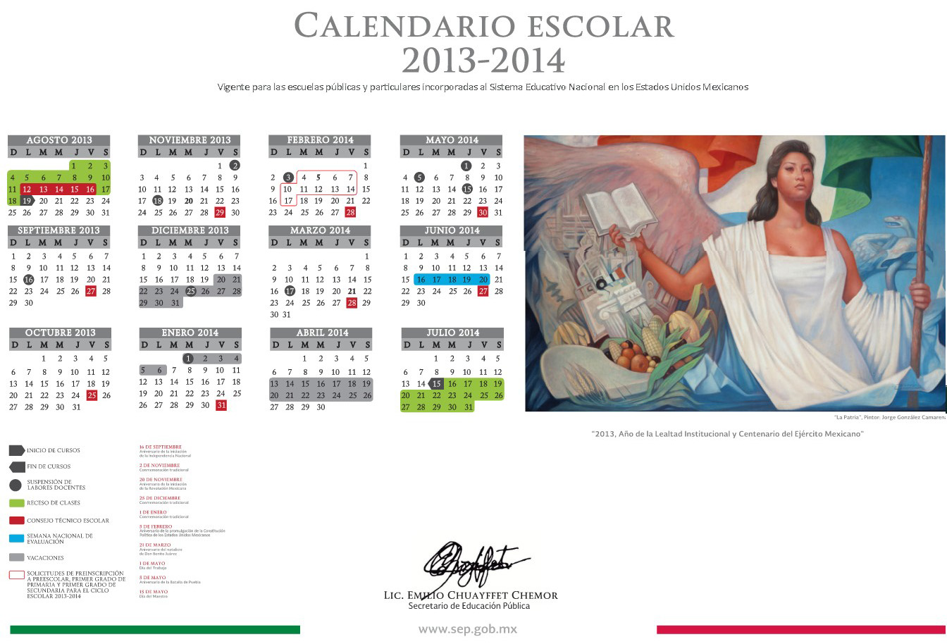 Aprueban Calendario Escolar 2013-2014