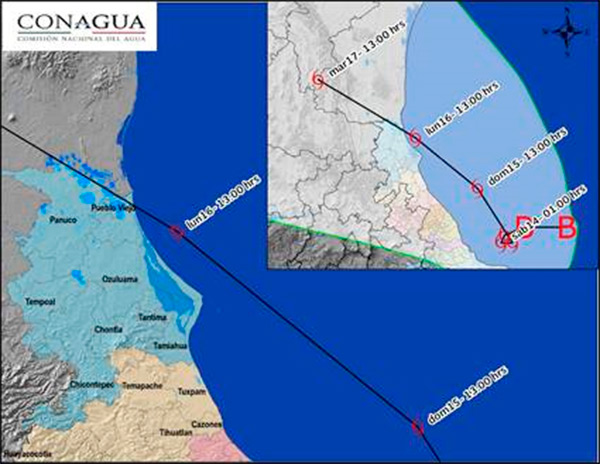 Alerta en Veracruz por la depresión tropical número 10