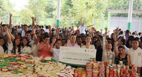 Recolecta Cobaev 13 toneladas de víveres para apoyar a damnificados por fenómenos meteorológicos