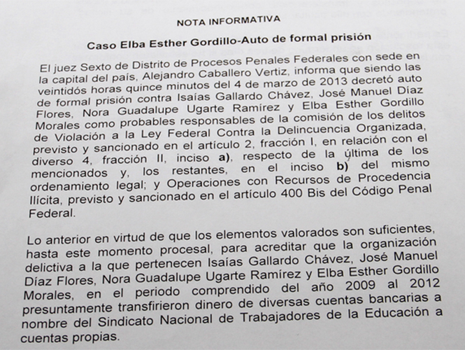 Giran nueva orden de aprehensión en contra de Elba Esther Gordillo