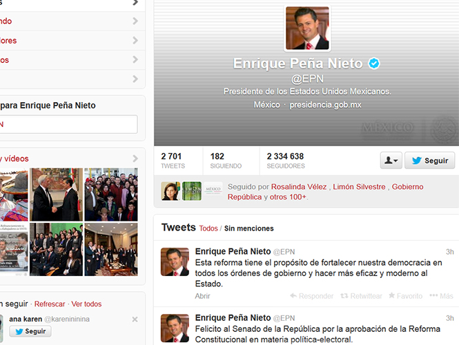 Felicita Peña Nieto al senado por la aprobación de la reforma política