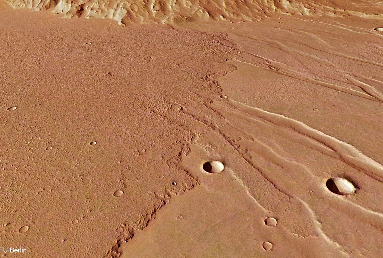 Ríos de lava en Marte