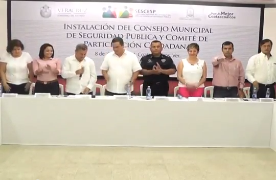 Instalan el Consejo Municipal de Seguridad y Participación Ciudadana en Coatzacoalcos.