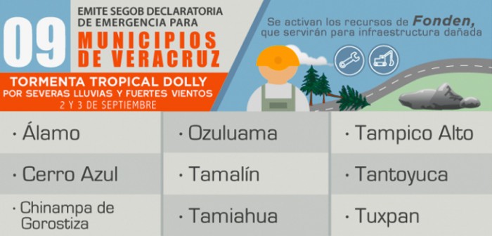Accederán al Fonden nueve municipios afectados por “Dolly”