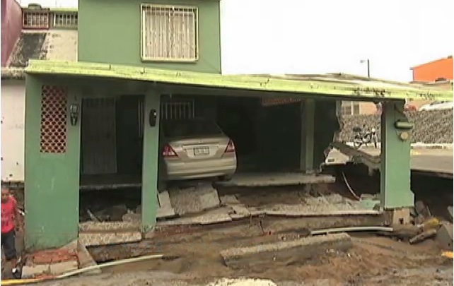 Dos viviendas dañadas por hundimiento en unidad habitacional