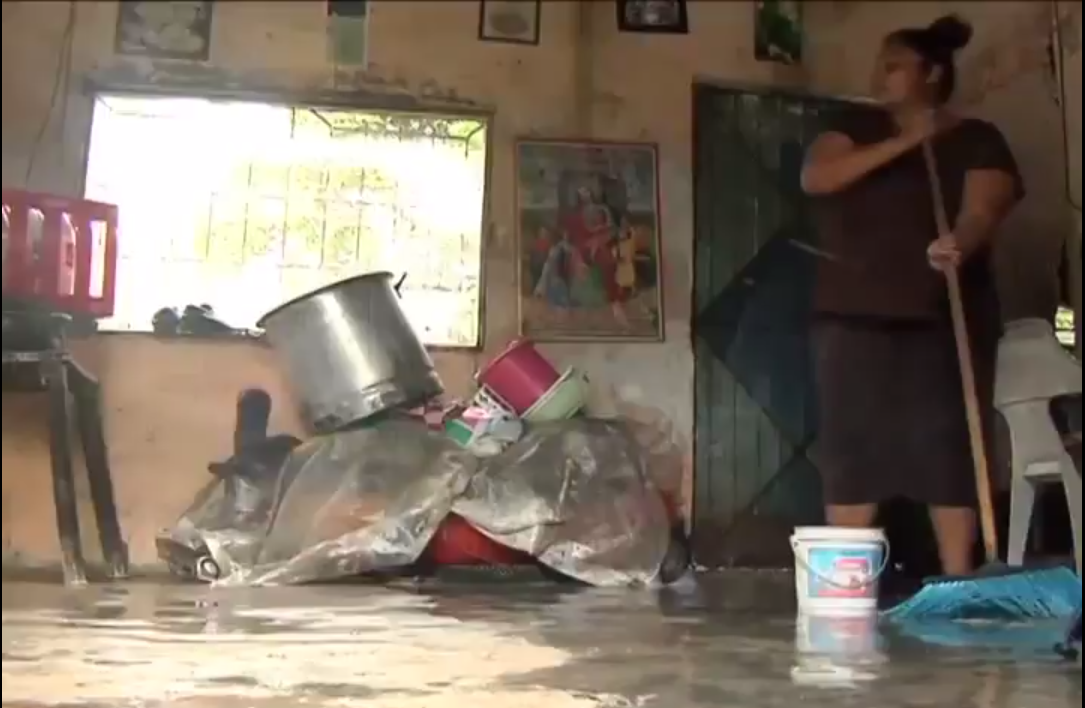 El frente frio número 7 causó afectaciones en viviendas de Agua Dulce.