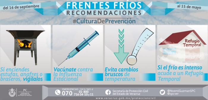 Se espera descenso considerable de temperatura por Frente Frío 10: PC