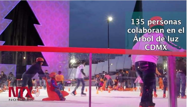 Pista de hielo y Árbol de luz CDMX iluminan la ciudad