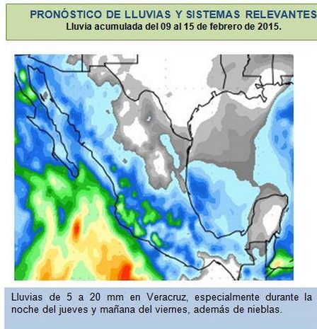 Ingresarán Nuevos Frentes Fríos a Veracruz, el Martes y Jueves